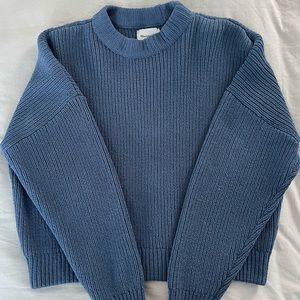 Abercrombie Matte Chenille Crewneck Sweater (Blue)